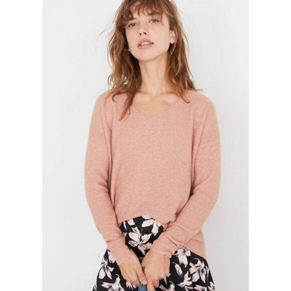 Madewell Heather Rose Pink Scoop Neck Kimball Pullover Sweater - Large